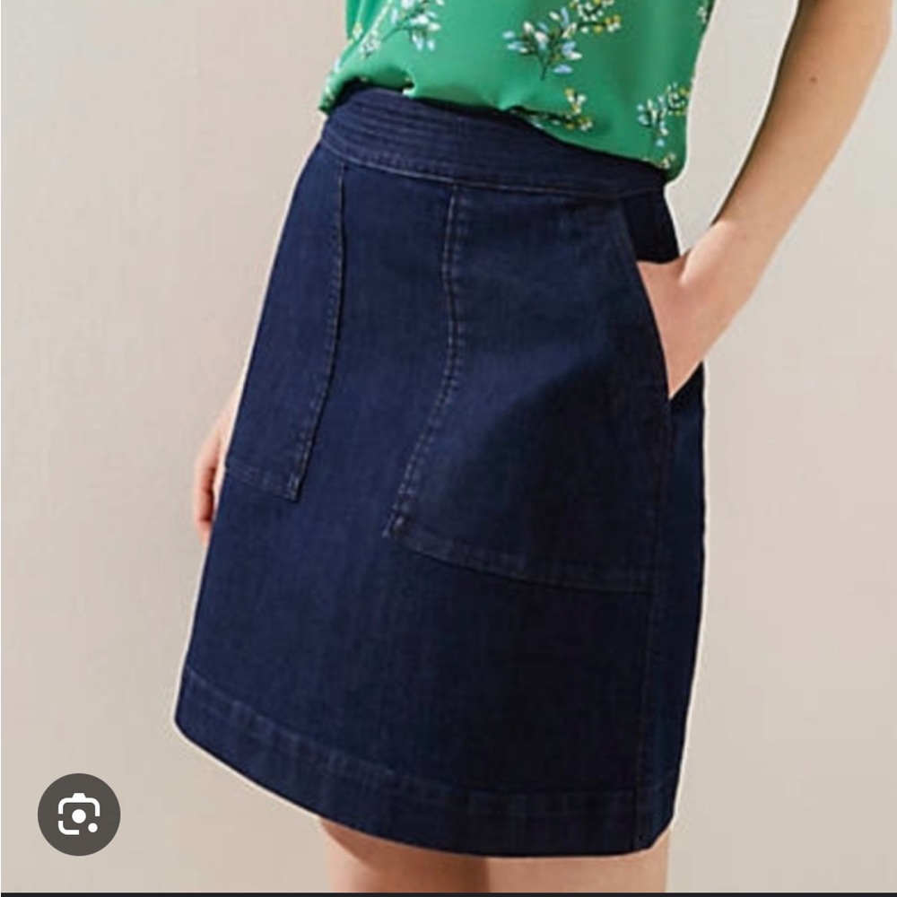 LOFT Denim Pocket Shift Skirt